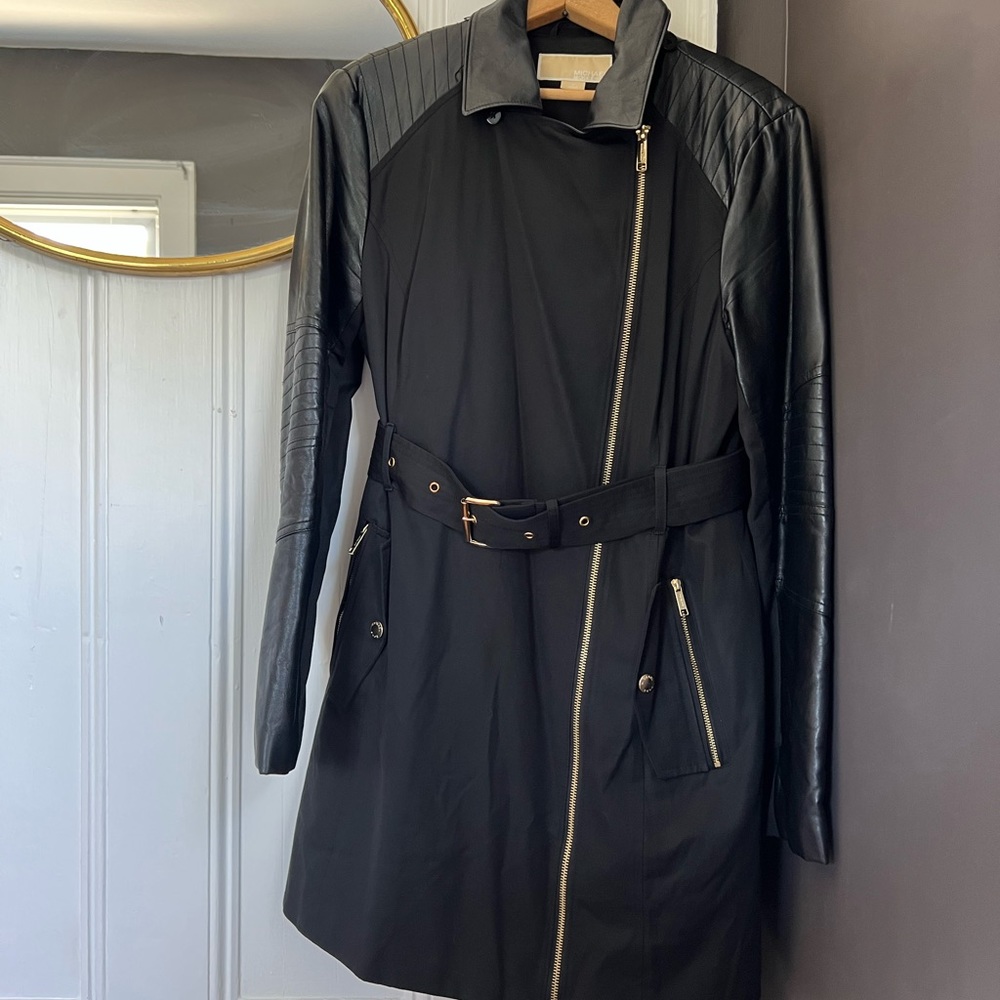 Michael Kors Leather Rain Coat